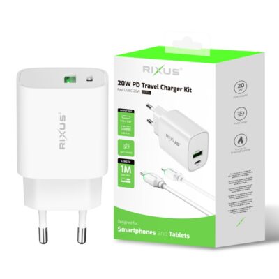 Rixus 20W PD Travel Charger Kit Ladekabel & Ladestecker RX90L